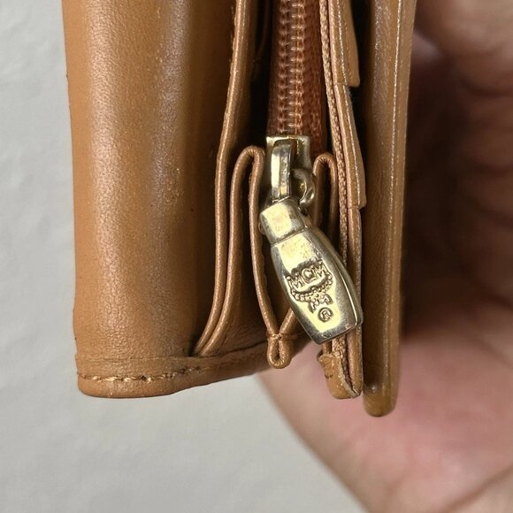 MCM Cognac Pink Black Visetos Tri-fold Wallet. - Picture 6 of 11